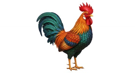 Fototapeta premium Colorful rooster profile