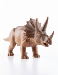 Obraz premium high definition photo object triceratop rubber toy in white isolated background