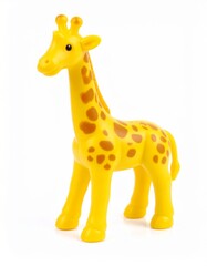 Fototapeta premium cute girrafe rubber toy in white isolated background, high definition photo object