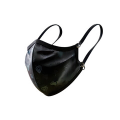 Branded face mask isoleted on transparent background .