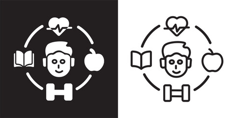 Lifestyle solid and thin line web icon set. Vector illustration