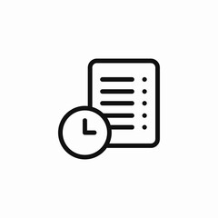 document time clock icon sign vector