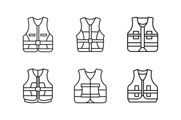 life jacket line art vector illustration