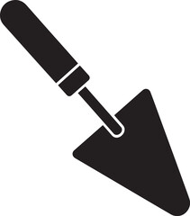 Trowel Silhouette in Black | Construction Hand Tool Icon