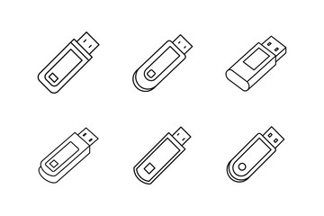 memory stick icon line art vector illustration