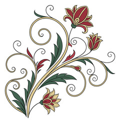 Obraz premium Black and white floral vine vector for graphic design