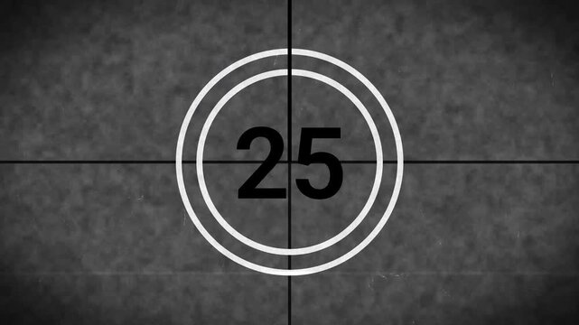 Old style film countdown 30 seconds V8