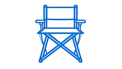 Blue outline of a folding director's chair (1)