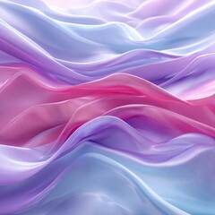 Abstract wavy folds in dreamy pastel lilac, pink, and white tones, soft and flowing