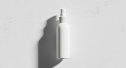 White Spray Bottle on White Surface Minimalist Skincare Product