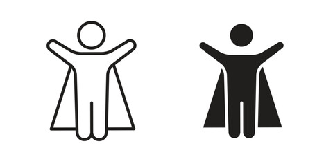 Hero icon vector in thin line and flat style with editable stroke © Gopal