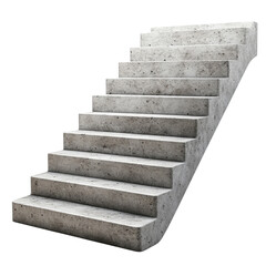 Concrete stairs designed with a modern aesthetic in a minimalist style suitable for various settings on transparent background