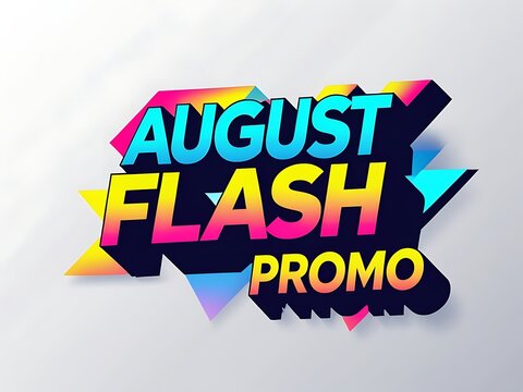 Colorful august flash promotion graphic design.