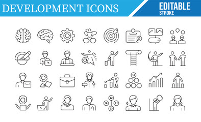 Personal and Professional Development Icons for Education and Business Projects