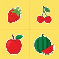 Red fruits vector