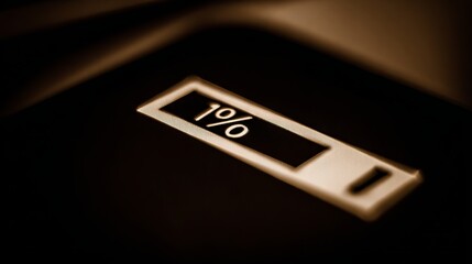 Close-up view of a smartphone battery icon displaying low charge at 1%, with a dark background emphasizing urgency and the need for immediate power source connection