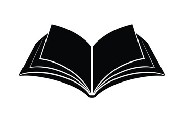 Vector art of an open book displays its pages, symbolizing knowledge and education