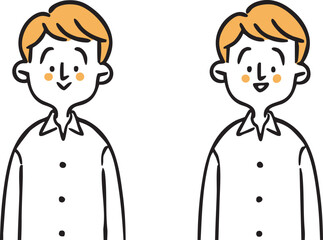 男性　上半身　ベクター（オレンジ）
