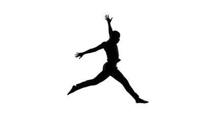 Dynamic Silhouette Captures Athletic Leap Against Dark Background