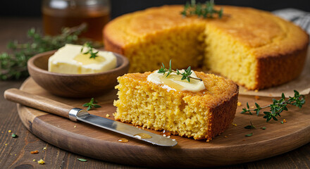 Cornbread with Honey Butter and Thyme