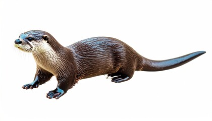 Fototapeta na wymiar close-up photo of an otter isolated in white background