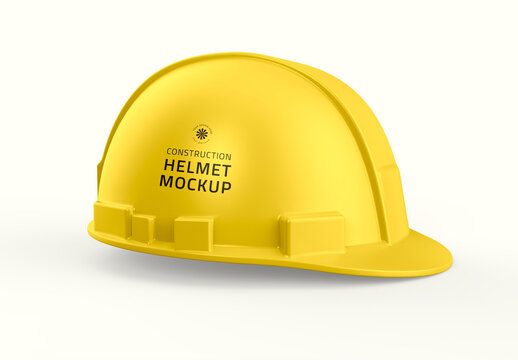  Yellow Construction Safety Helmet Mockup