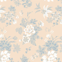 abstract, vector, monochrome, big flowers, all over textiles design, illustration digital image can be used for wrapping paper