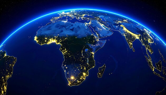 Earth at night, African continent
