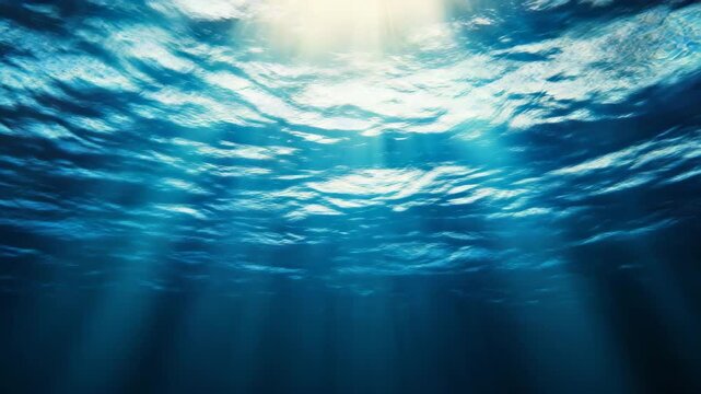 Calm Undersea World with Light Streaming from Surface
