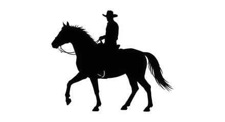 Fototapeta premium Elegant Horse Silhouette Capturing the Spirit of a Rider in Motion
