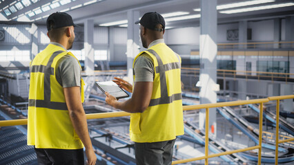 Diverse Young Employees Working at a Modern Logistics Center for an International Online Shopping...