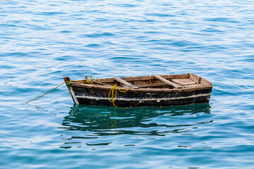 Traditional wooden fishing boat at Zanzibar island, Tanzania