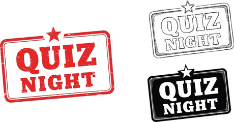 Quiz night event vector graphics for trivia night and pub quiz promotions and designs