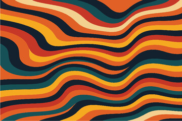 Fototapeta premium Colorful and Abstract Wavy Patterns Modern and Retro Designs