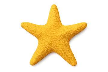 3d rendering of a textured yellow starfish isolated on transparent background, perfect for summer and marine-themed projects