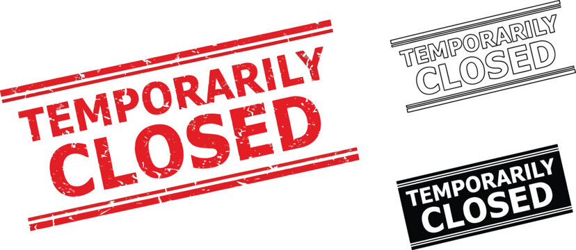 Temporarily closed sign vector illustration for business closure notice template design