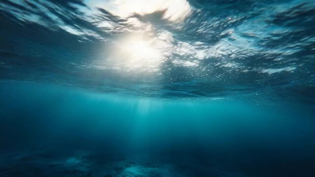 Peaceful Underwater Scene with Light Beams