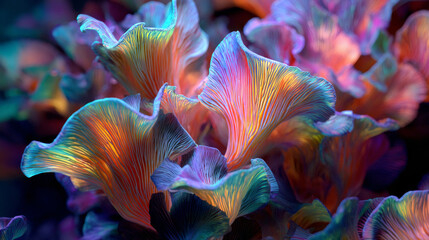 Magic Mushrooms, bunte halluzinogene Pilze, Generative AI