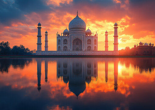 taj mahal in agra india - Powered by Adobe