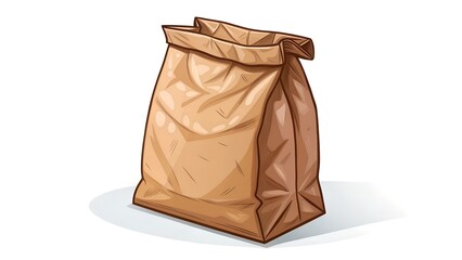 Obraz premium 3d original brown paper bag in isolated background. Cartoon plastic style icon.