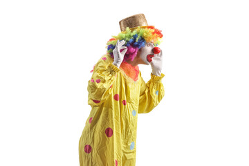 Naklejka premium Clown in a yellow costume