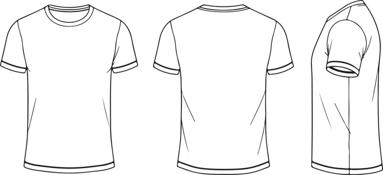 White t-shirt design front, back side