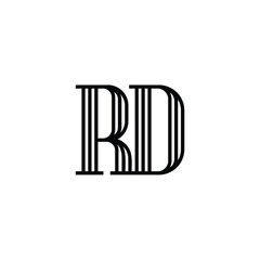RD monogram logo design letter text name symbol monochrome logotype alphabet character simple logo
