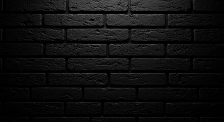 Dramatic dark black brick wall texture provides a moody, sophisticated backdrop for urban design and edgy modern projects.