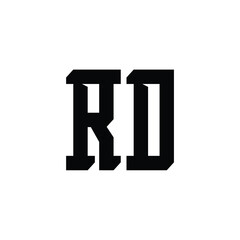 RD monogram logo design letter text name symbol monochrome logotype alphabet character simple logo