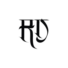 RD monogram logo design letter text name symbol monochrome logotype alphabet character simple logo