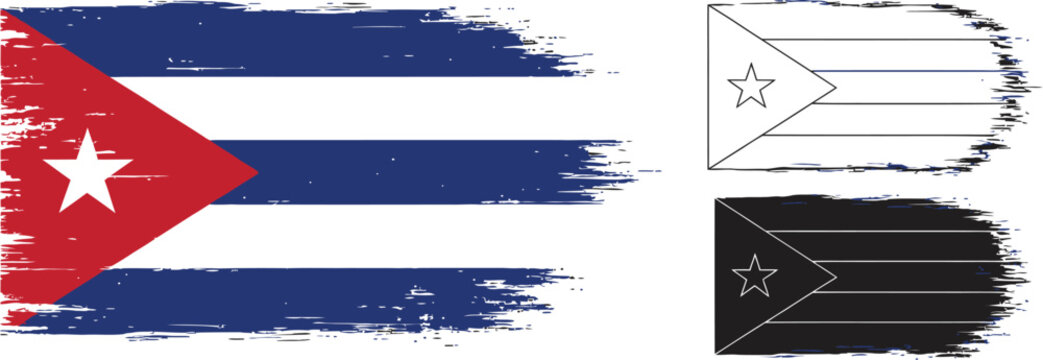 Cuba flag vector illustration with grunge texture for independence day and national symbol - Powered by Adobe