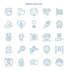 World Love stroke icon. World Love line icon set. editable stroke icon pack