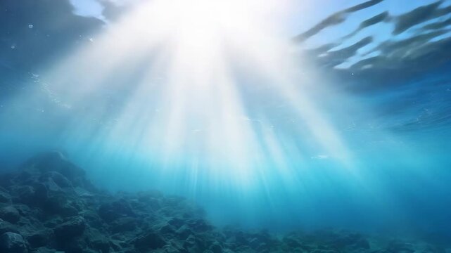 underwater scene with rays of light