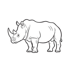 Obraz premium Black and white illustration of a rhinoceros animal wildlife